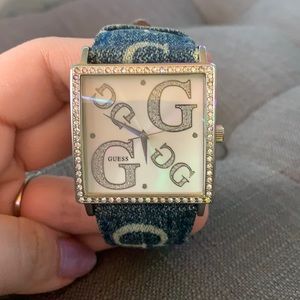 Guess watch with denim band